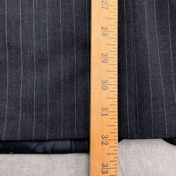 Brooks Brothers Blazer Men 40L Gray White Pinstripe Super 110s Wool VTG - Picture 8 of 14